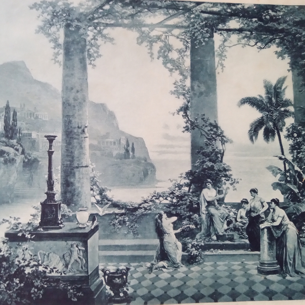 Antique Photogravure , Black and White Wall Art